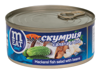 СКУМРИЯ САЛАТА С БОБ 0.300 - 18 бр.